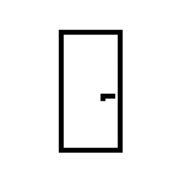 Чорна Піктограма Дверей Ізольована Білому Тлі — стокове фото