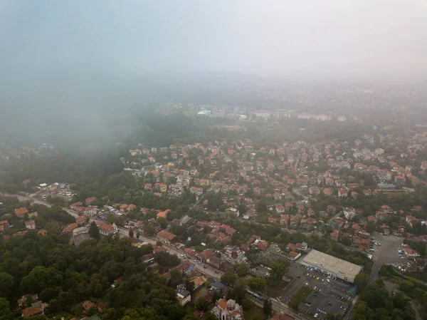 Aerial View Architecture Sofia Bulgaria Fog —  Fotos de Stock