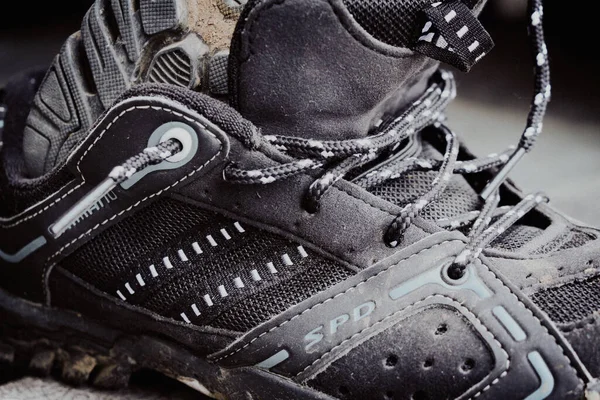 Quito Ecuador Sep 2021 Choice Focus Black Dust Bike Shoes — 스톡 사진