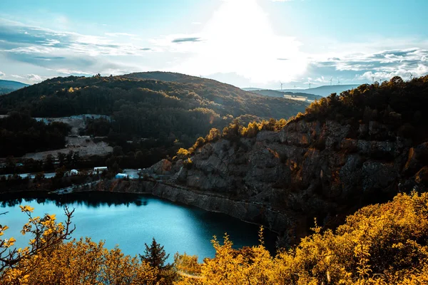 Beautiful View Man Made Crater Lake Lime Mining — 스톡 사진