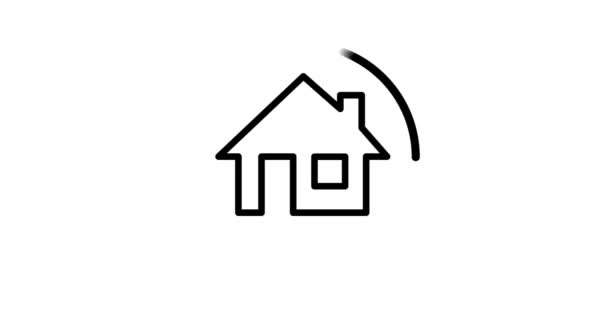 白色背景上孤立的房子图标 — 图库视频影像