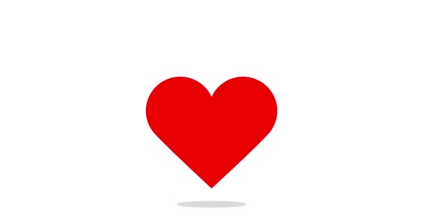Анимация Иконы Красного Бьющегося Сердца — стоковое видео