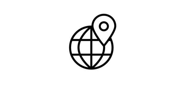 Animation Global World Icon Simple Design — Stock Video