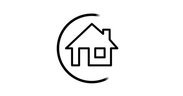 House Icon Isolated White Background — Stock Video