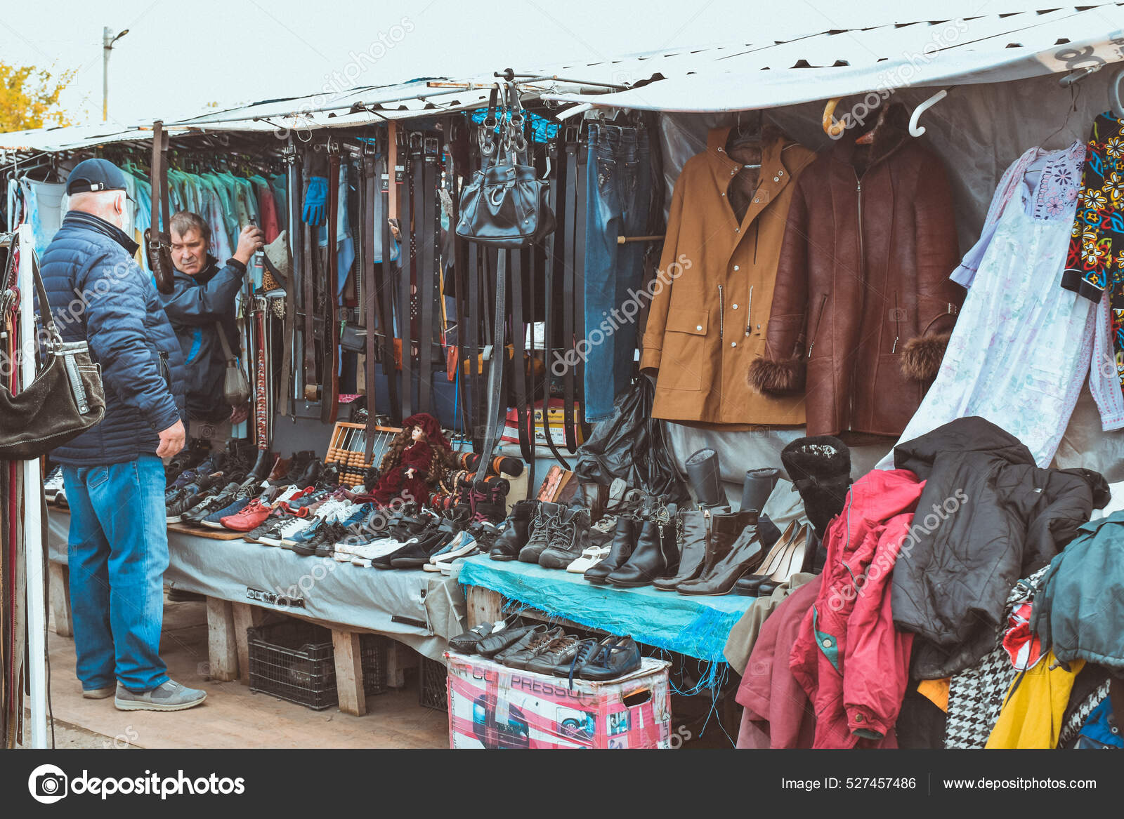 Chisinau Moldova Oct 2021 Vintage Outdoor Flea Market Chisinau Moldova