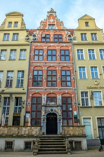 Gdansk Poland Oct 2021 Gamla Stan Med Historiska Byggnader Mot — Stockfoto