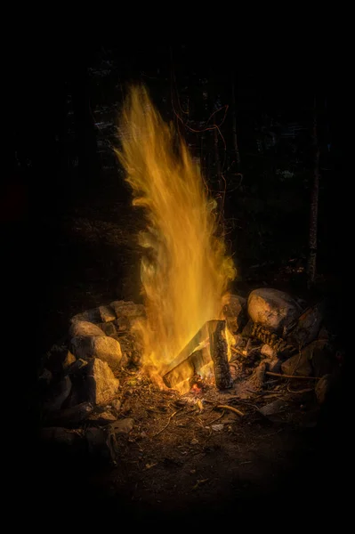 Closeup Shot Colorful Flame Dark Cave York Maine — Foto Stock