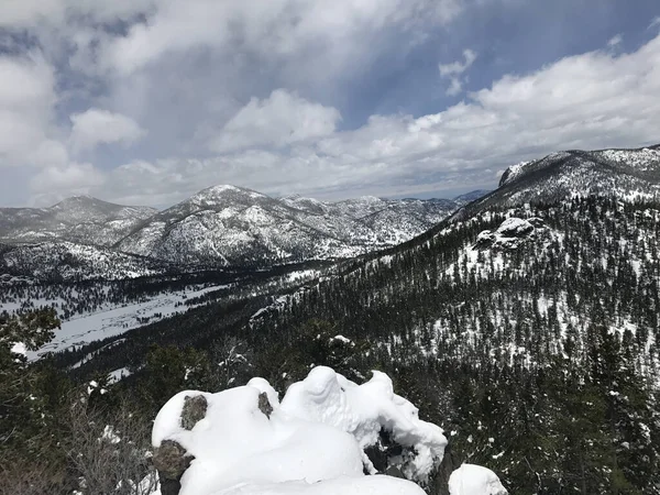 Beautiful Snowy View Rocky Mountain National Park Estes Usa — Zdjęcie stockowe