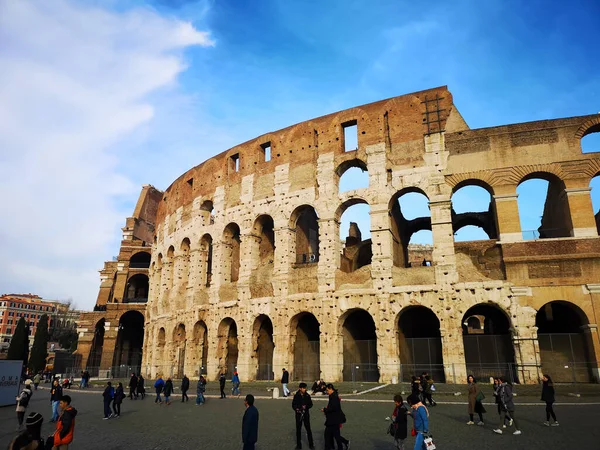 Roma Italia Dicembre 2018 Veduta Del Maestoso Colosseo Visita Roma — Foto Stock