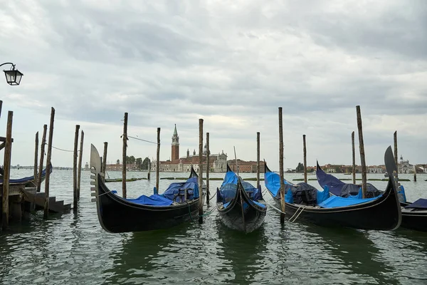 Selective Moored Gondolas Venice — Stockfoto