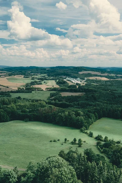 Uma Bela Paisagem Colinas Verdes Campo República Checa — Fotografia de Stock