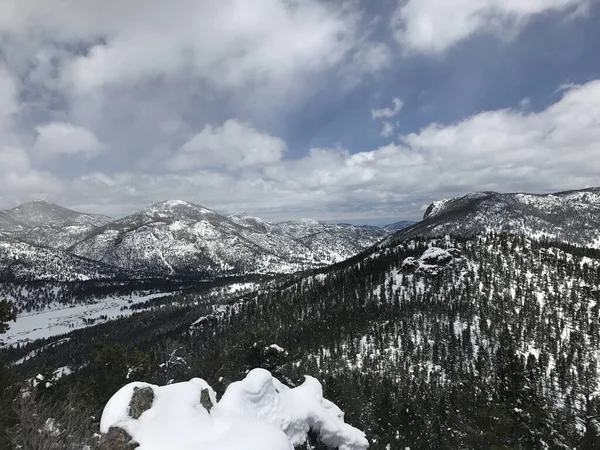 Beautiful Snowy View Rocky Mountain National Park Estes Usa — Zdjęcie stockowe