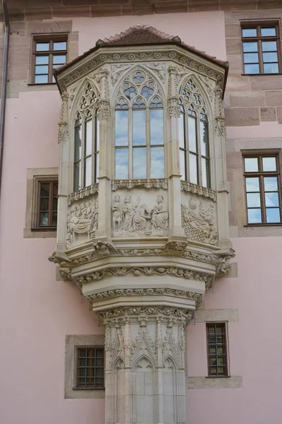 Ancient Facade Balcony Old Building Nuremberg Germany — Fotografia de Stock