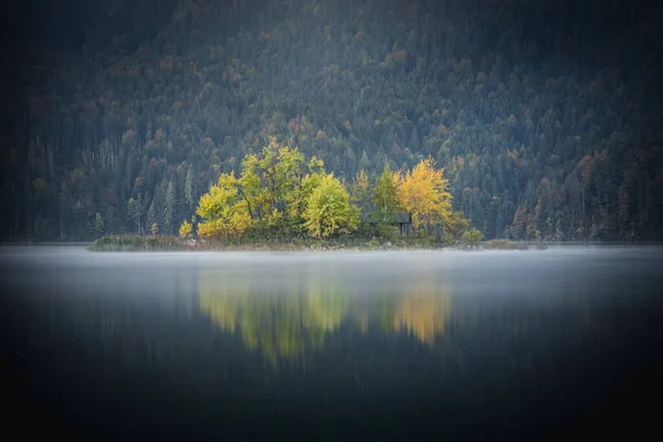 Les Beaux Paysages Lac Eibsee Bavière Allemagne Pendant Automne — Photo