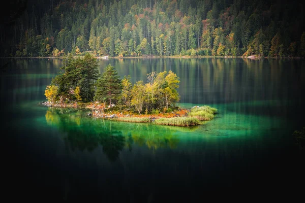 Les Beaux Paysages Lac Eibsee Bavière Allemagne Pendant Automne — Photo