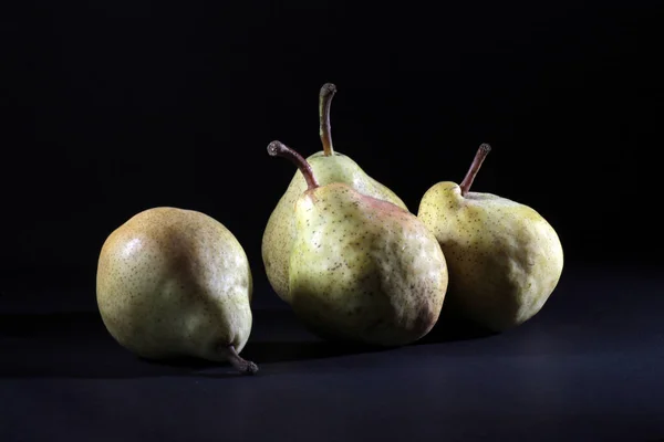 Closeup Ripe Delicious Pears Table Dark Background — стоковое фото