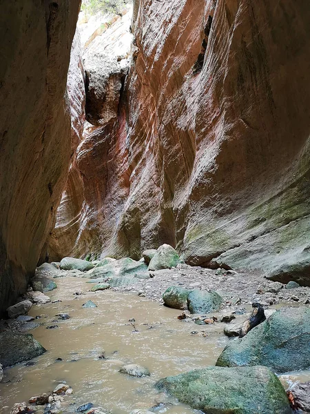 Vertical Shot Rough Rocks Avakas Gorge Cyprus — Stock Photo, Image