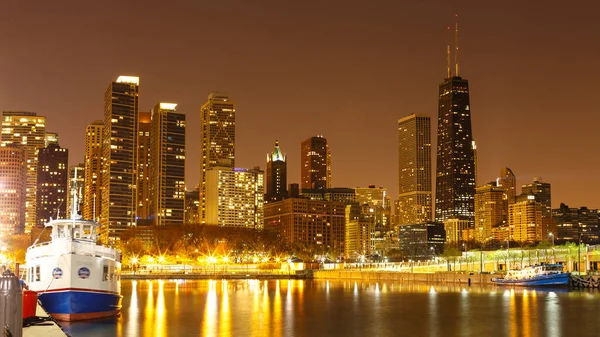 Beautiful Shot Chicago City Night Usa — Stock Photo, Image