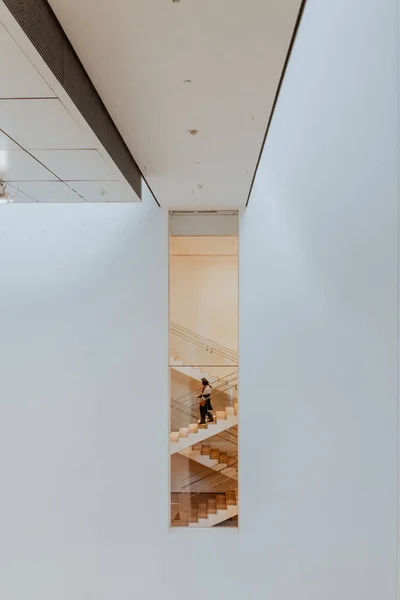 Vertical Shot Staircase Seen Person Museum Modern Art New York — Stockfoto