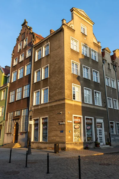 Gdans Polónia Outubro 2021 Cidade Velha Com Edifícios Históricos Loja — Fotografia de Stock