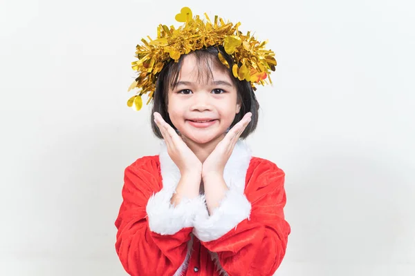 Ένα Μικρό Χαριτωμένο Χέρι Κορίτσι Της Ταϊλάνδης Στα Μάγουλα Κοστούμι — Φωτογραφία Αρχείου
