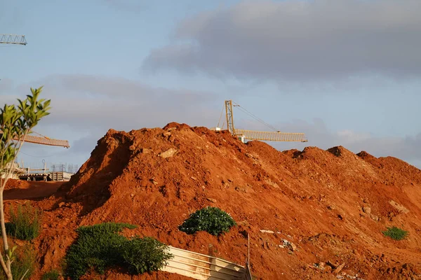 Beautiful View Piles Sand Construction Site Blue Sky — Stock Photo, Image