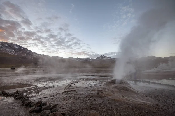 Γεωθερμικό Πεδίο Tatio Geysers Βρίσκεται Στην Οροσειρά Των Άνδεων Χιλή — Φωτογραφία Αρχείου