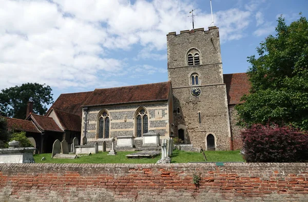 Visão Externa Igreja Andrews Contra Céu Nublado Boreham Essex Inglaterra — Fotografia de Stock