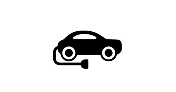 Animación Del Icono Del Coche Eléctrico Diseño Simple — Vídeos de Stock