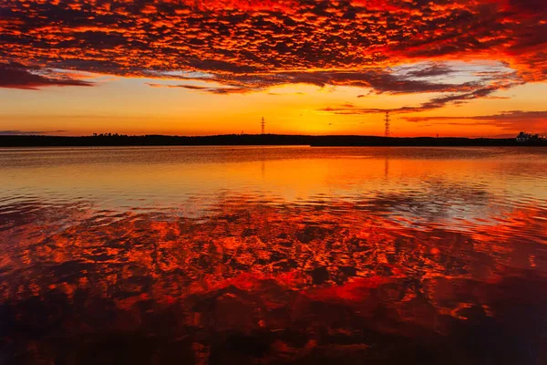 Uma Paisagem Marinha Lagoa Curoniana Lituânia Pôr Sol — Fotografia de Stock