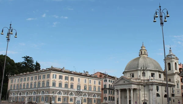 Красивый Снимок Площади Пьяцца Дель Пополо Риме Италия — стоковое фото