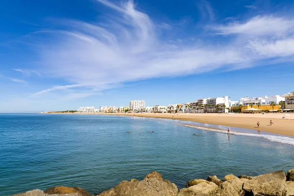 Idylliczny Widok Plażę Rota Andaluzji Hiszpania — Zdjęcie stockowe