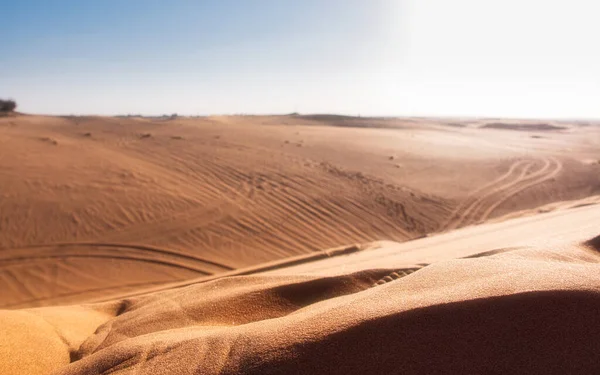 Sanddyner Solen Oändliga Vidder Över Sanddynerna Förenade Arabemiraten — Stockfoto