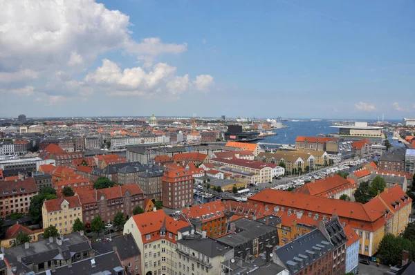 Vista Aérea Sobre Los Tejados Copenhague Dinamarca — Foto de Stock