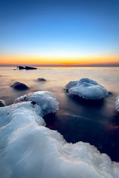 Malebný Výhled Západ Slunce Pobřeží Baltského Moře Litva — Stock fotografie