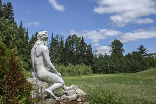 Ett Monument Med Tallskog Sidan Mot Grumlig Blå Himmel — Stockfoto