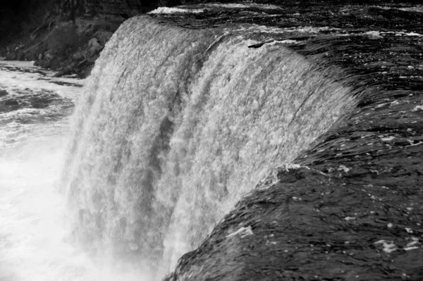 Grayscale Natural Landscape Shot Waterfall — Stock Photo, Image