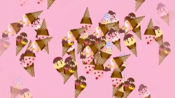 Animație Înghețată Curgătoare Fundalul Roz — Videoclip de stoc