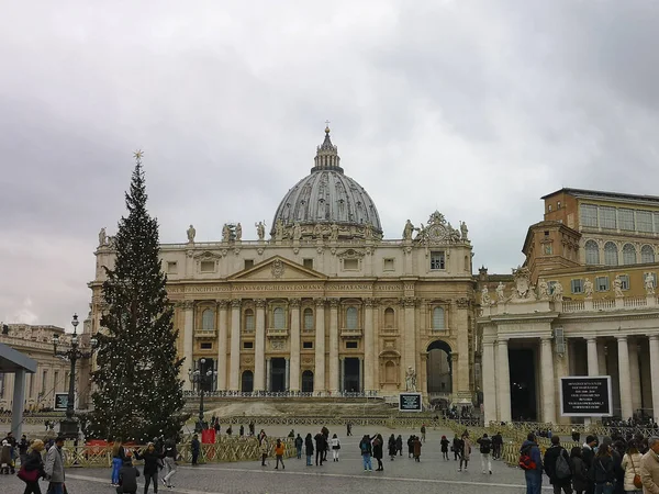 Rzym Włochy Grudnia 2018 Bazylika Piotra Rzymie Ciepły Grudniowy Dzień — Zdjęcie stockowe