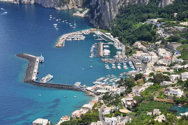 Une Vue Aérienne Couper Souffle Sur Rivage Île Capri Italie — Photo