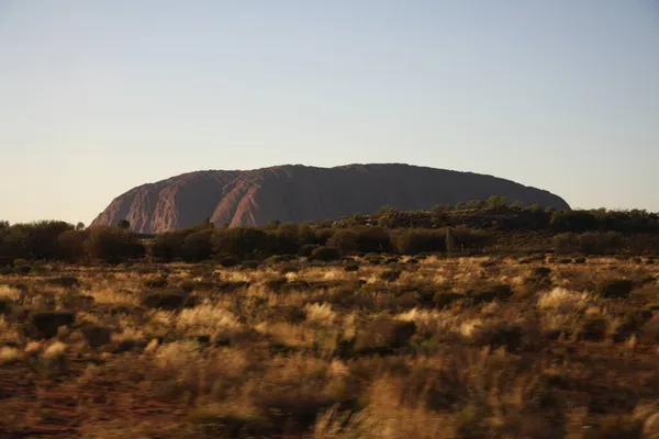 Plan Fascinant Rocher Uluru Lever Soleil Territoire Nord Australie — Photo