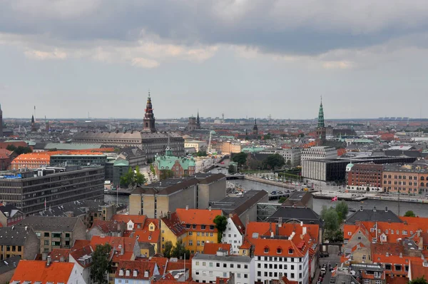 Vista Aérea Sobre Los Tejados Copenhague Dinamarca — Foto de Stock