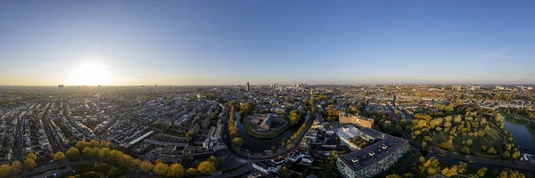 Large Vue Aérienne Panoramique Sur Centre Ville Médiéval Hollandais Utrecht — Photo