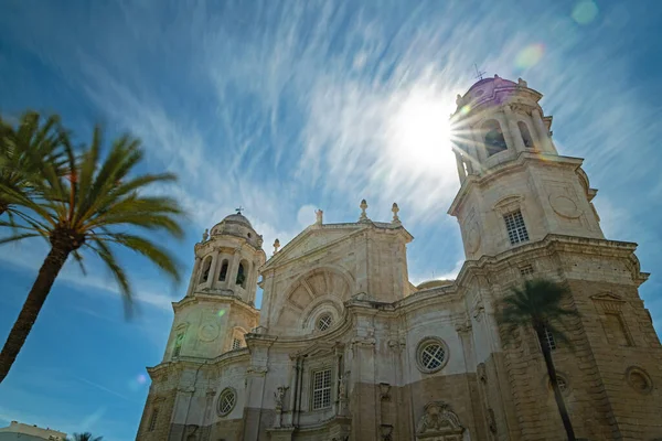 Vue Angle Bas Cathédrale Cadix Espagne — Photo