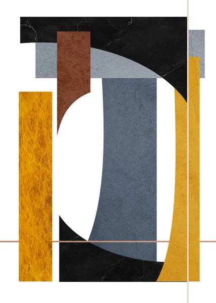 Arte Abstrata Geométrica Orgânica Textura Formas Geométricas Bege Marrom Amarelo — Fotografia de Stock