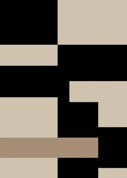 有機幾何学的な抽象芸術 テクスチャ 幾何学的な形 ベージュ ブラウン イエロー ブラック 完璧なマッチとトレンドはあなたの家やオフィスを飾る — ストック写真
