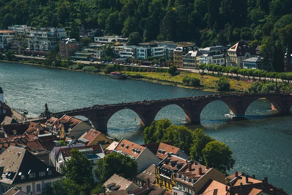 Almanya Nın Heidelberg Şehrinin Havadan Görünüşü — Stok fotoğraf