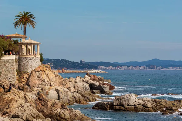 Blick Auf Cami Ronda Agaro Conca Agaro Mit Felsen Strand — Stockfoto