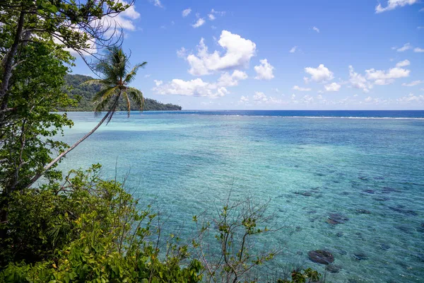 Uitzicht Een Lagune Beschermd Door Een Koraalrif Van Tetepare Island — Stockfoto