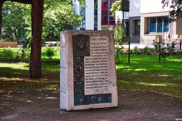 Memorial Para Rei Matthias Corvinus Hungria Sua Conquista Cidade Wiener — Fotografia de Stock